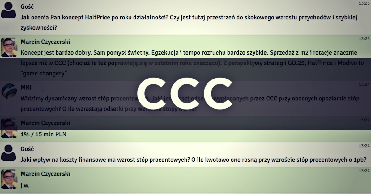 Relacja Czatu Z Prezesem Zarz Du Grupy Ccc Kwiecie By Zdecydowanie